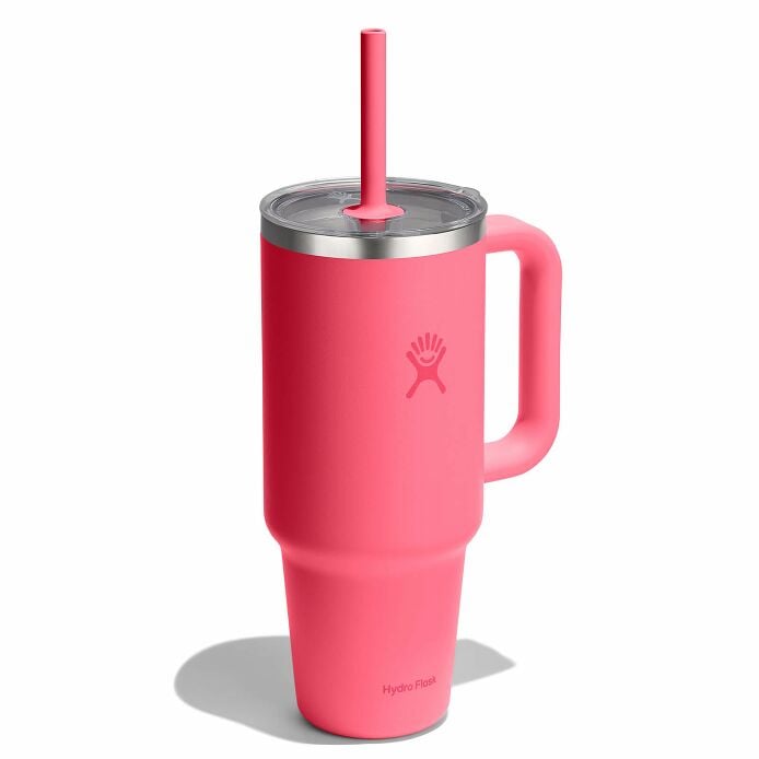 40-oz-travel-tumbler-j2 tt40pscc668-40-oz-travel-tumbler-clear-lid-popstar-pink-angled.jpg